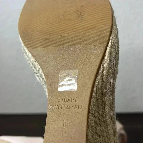 Stuart Weitzman Women's White Mykonos Closed-Toe Espadrille Wedge Shoe Size 10 - Picture 15 of 15